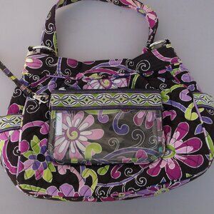 Vera Bradley 2-Piece Set – Black Floral Quilted Shoulder Bag & Waterproof Pouch